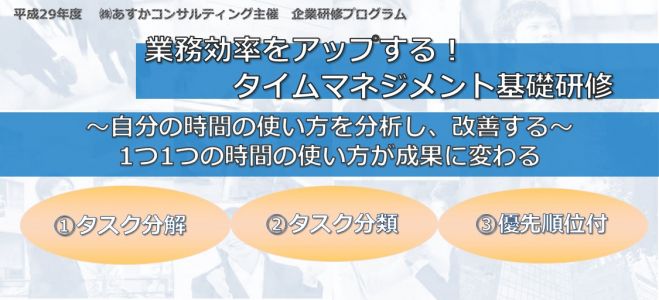 業務効率をアップする!タイムマネジメント基礎研修