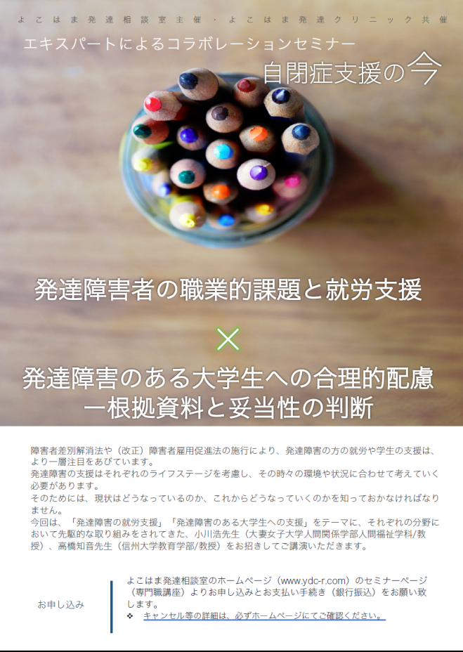 発達障害者の職業的課題と就労支援×発達障害のある大学生への合理的配慮ー根拠資料と妥当性の判断