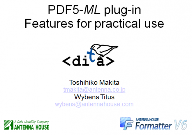 DITA-OTプラグイン"PDF5-ML"解説セミナー
