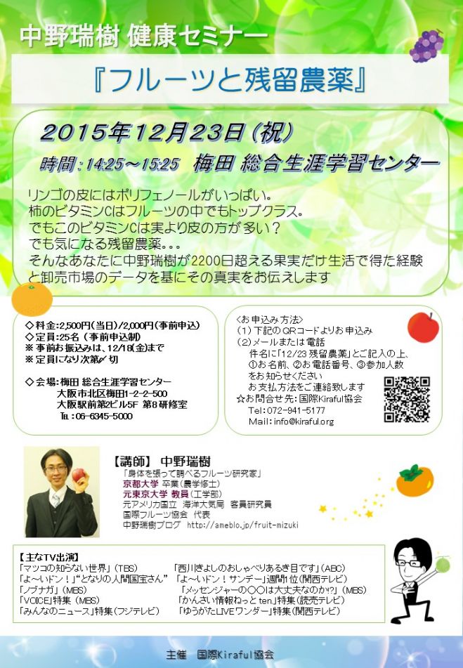 フルーツと残留農薬