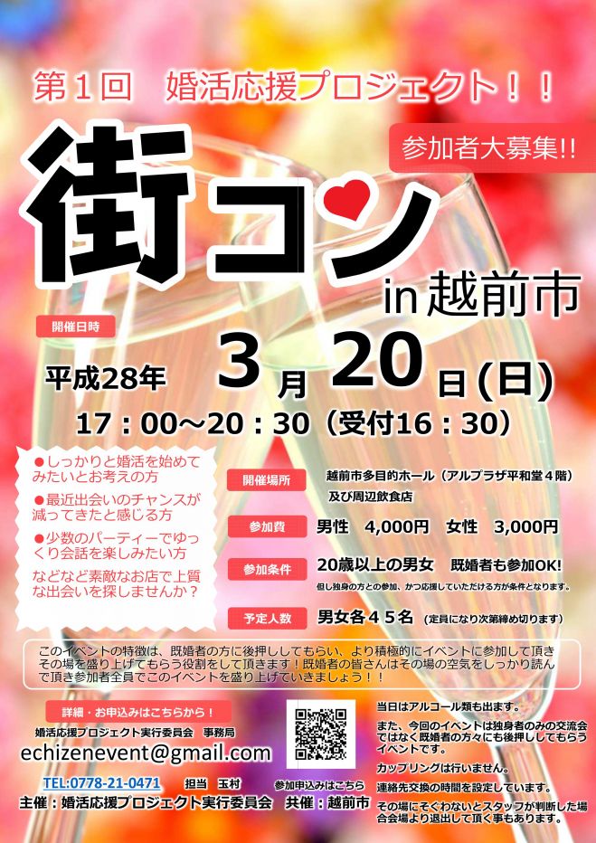 第1回 婚活応援プロジェクト 街コン in 越前市