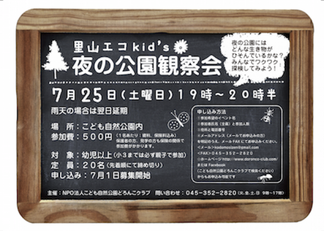 里山エコkid's「夜の公園観察会」