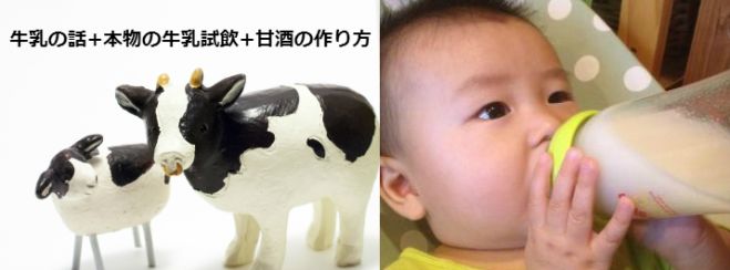 牛乳の話+本物の牛乳の試飲+甘酒の作り方@大阪堺