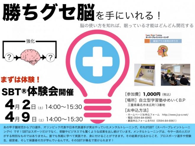 勝ちグセ脳を手に入れる!SBT®体験会☆ 4/2