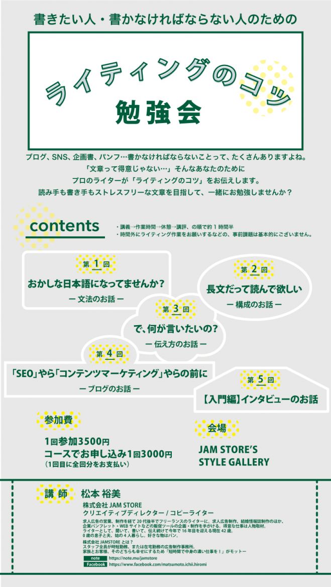 ライティングのコツ勉強会