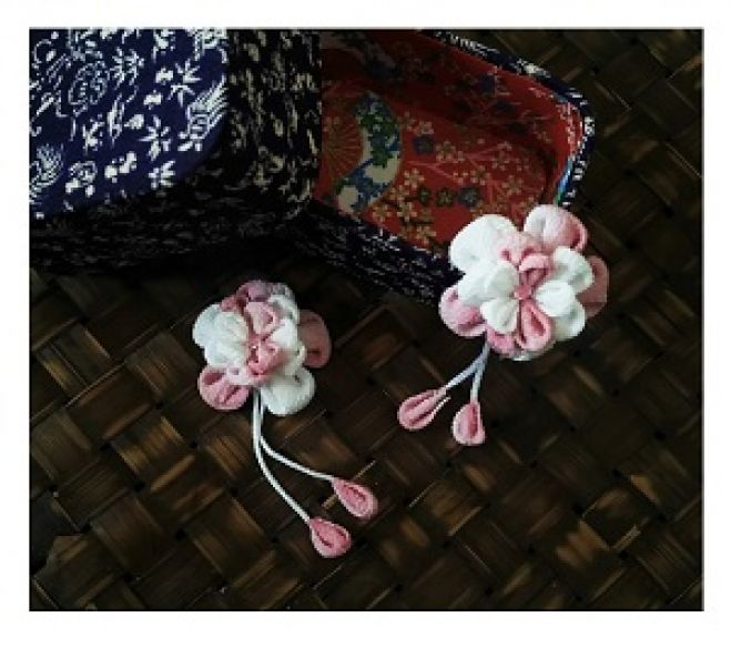 江戸つまみ細工 ワークショップ 『花かんざしのピアス(イヤリング)』