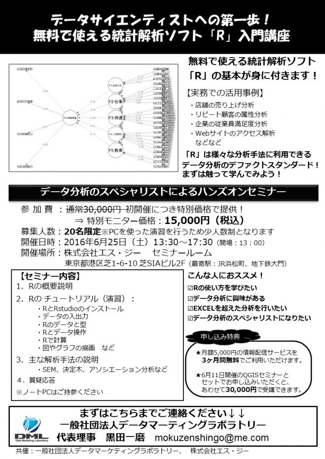 データサイエンティストへの第一歩!R入門講座
