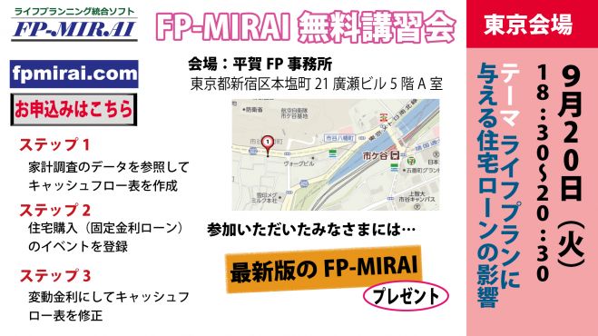 キャッシュフロー表を使った住宅購入分析<東京>【ワークショップ研修】