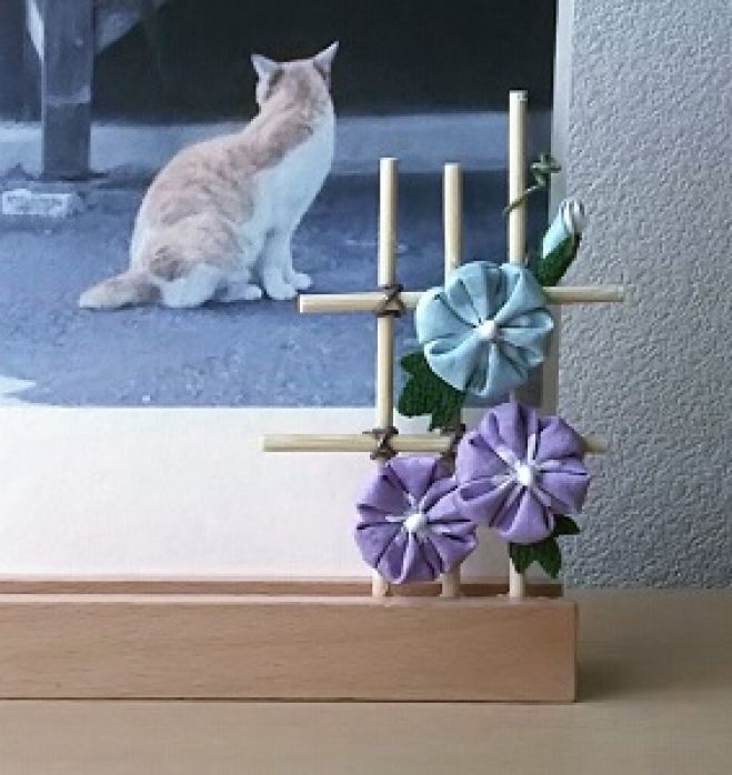 江戸つまみ細工 ワークショップ 『朝顔のフォトスタンド』 Wa-Craft