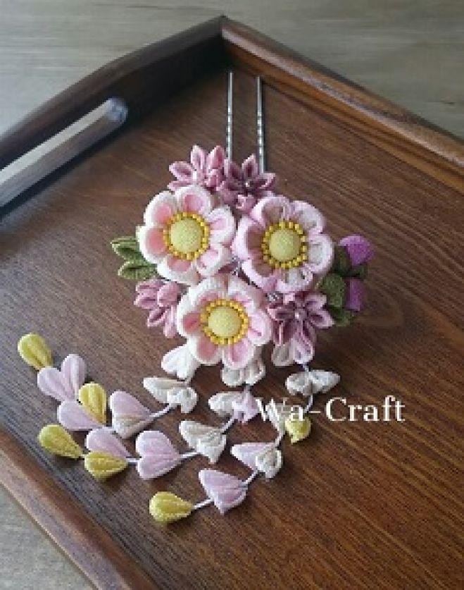 江戸つま ワークショップ 『晴れの日のかんざし 秋明菊』 Wa-Craft
