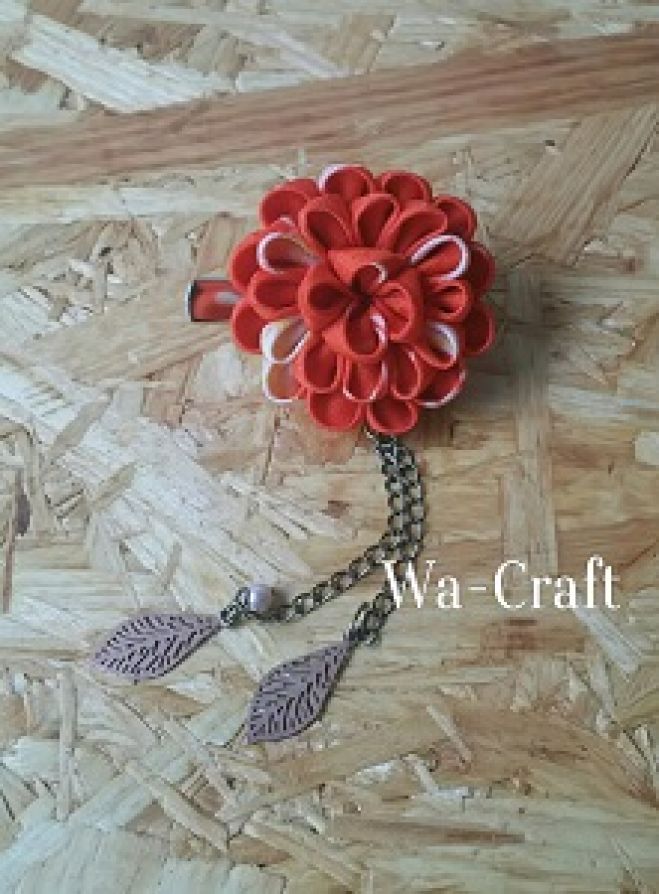 江戸つまみ細工 教室 『菊のブローチ・クリップ』 Wa-Craft
