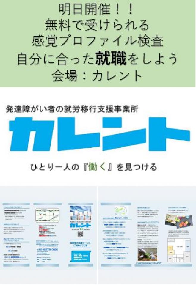 【新宿】明日開催!発達障害者のための「感覚プロファイル検査」無料体験イベント