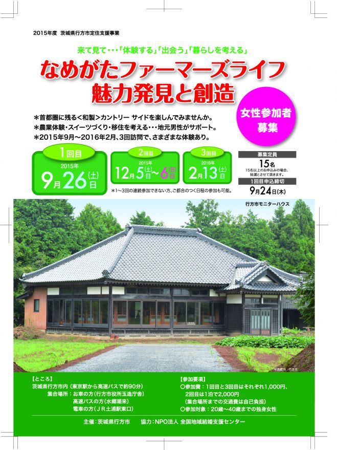 (農業女子募集)第1回 なめがたファーマーズライフ 魅力発見と創造