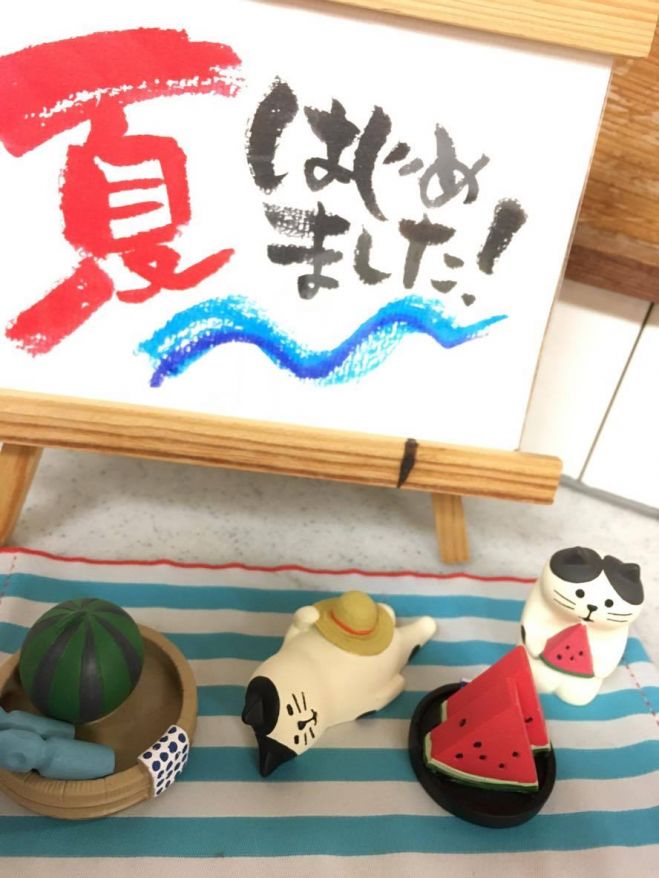 新宿・理容師カフェ 初夏の筆文字POP講習会