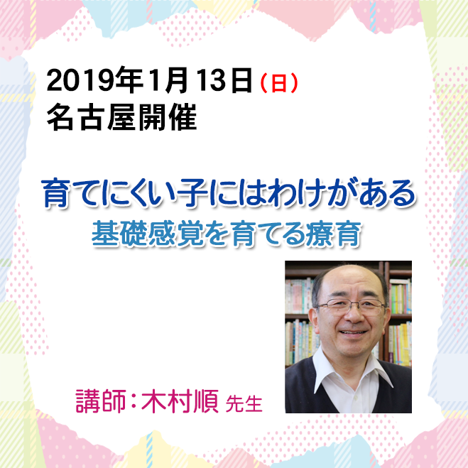 木村順先生『育てにくい子にはわけがある～基礎感覚を育てる療育