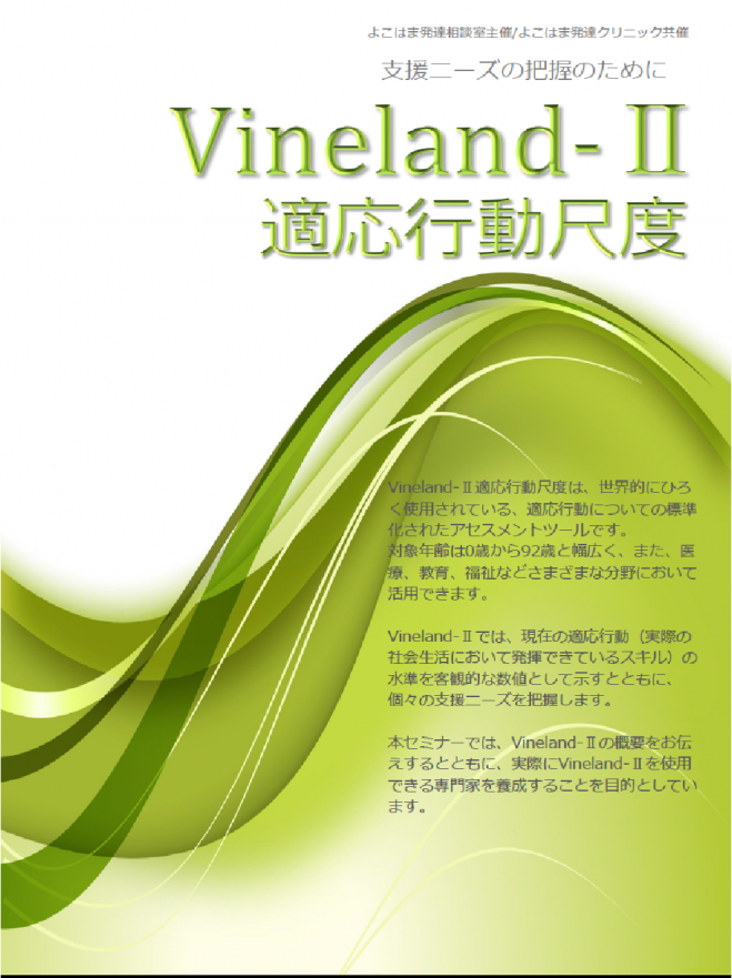 支援ニーズの把握のために Vineland 適応行動尺度 2019年10月6日 神奈川県 こくちーずプロ