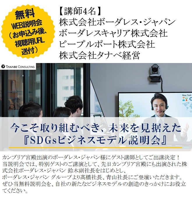 【動画視聴版】講師4名から学ぶ!ボーダレス・ジャパン×ボーダレスキャリア×ピープルポート「今こそ取り組むべき、未来を見据えた“SDGsビジネスモデル”とは」