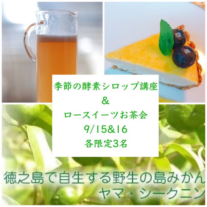 2020年9月15 16日 季節のフルーツ酵素シロップ講座のご案内 2020年9月15日 2020年9月16日 東京都 こくちーずプロ