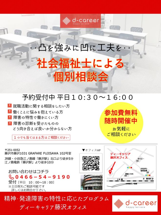 精神 発達障害のある方向け 社会福祉士 による無料相談 21年1月4日 21年3月31日 神奈川県 こくちーずプロ