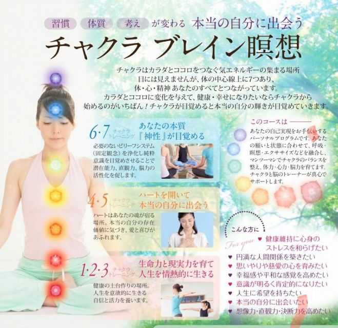 岡山 倉敷 チャクラブレイン瞑想 パーソナルレッスン 2021年7月2日 2021年7月31日 岡山県 こくちーずプロ