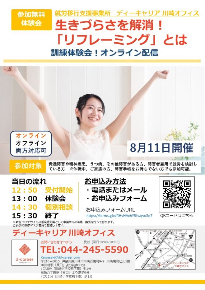 生きづらさを解消 リフレーミング とは 21年8月11日 神奈川県 こくちーずプロ