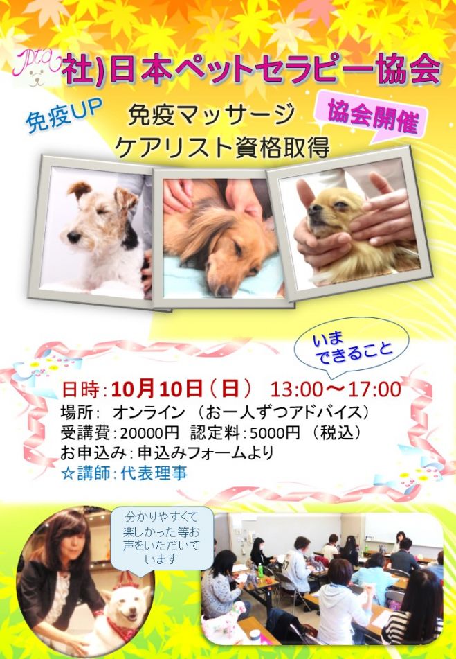 犬猫 免疫マッサージ資格取得セミナー 21年10月10日 オンライン Skype こくちーずプロ 犬猫 免疫マッサージ資格取得セミナー 21年10月10日 オンライン Skype こくちーずプロ