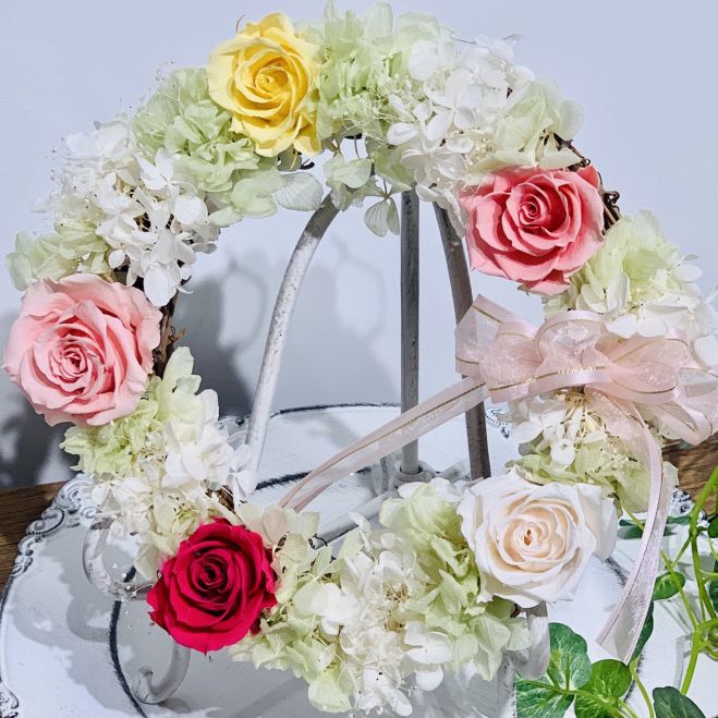 ワークショップ プリザーブドフラワー リース 毎日開催 22年8月31日 大阪府 こくちーずプロ