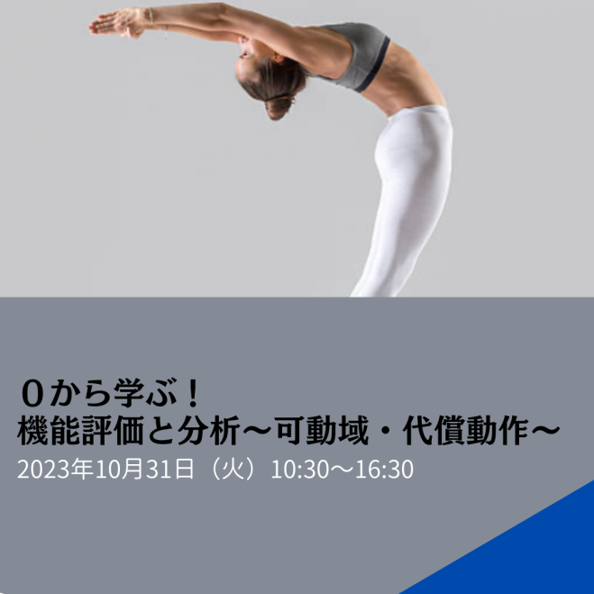 0から学ぶ!機能評価と分析〜可動域・代償動作〜 2023年10月31日（東京都）